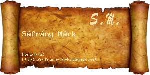 Sáfrány Márk névjegykártya
