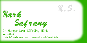 mark safrany business card
