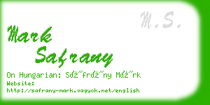 mark safrany business card